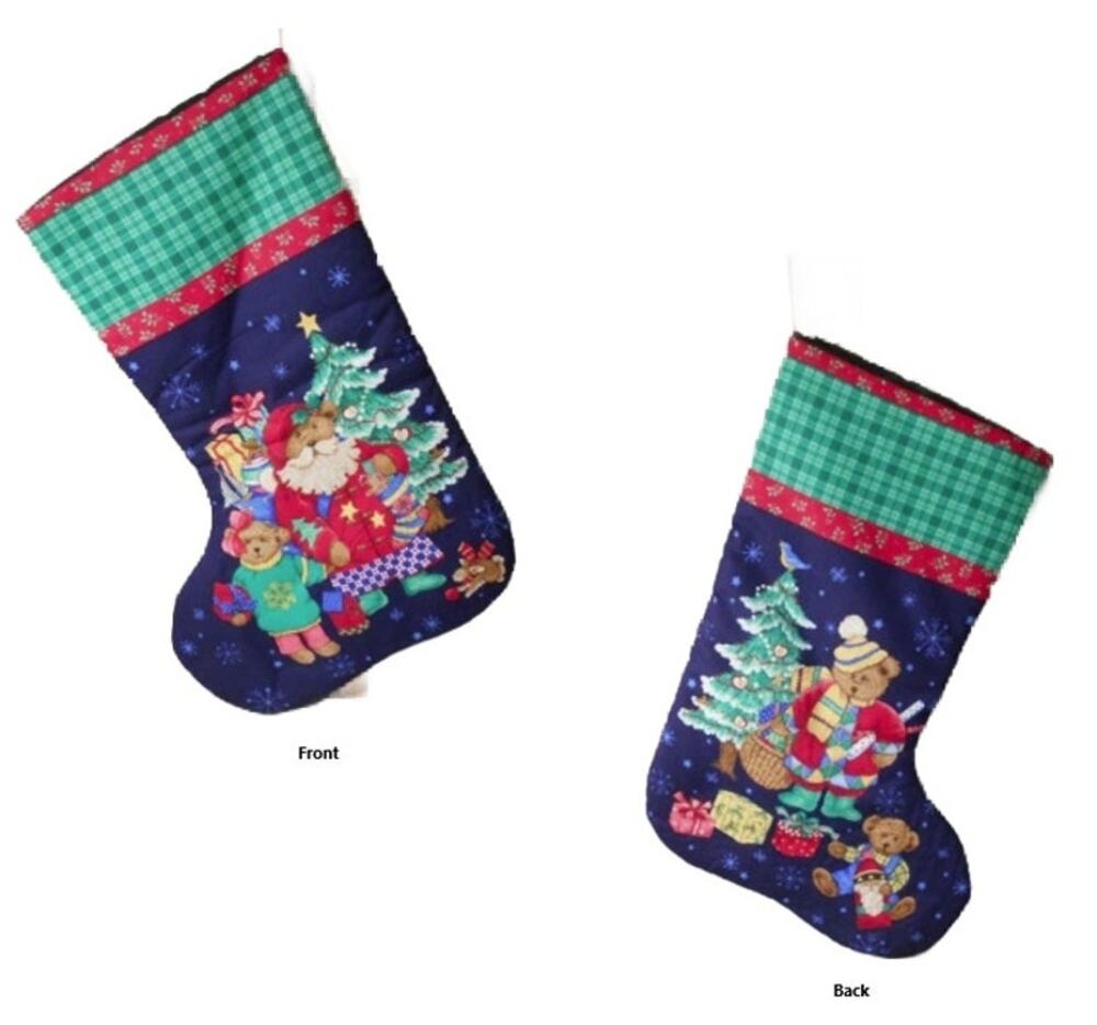 Handmade Christmas Stocking Teddy Bear Xmas Preparations Large 19"